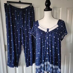 NWT Croft & Barrow Soft Meadows Pattern Women's Pajama Set - Size Large (L)
